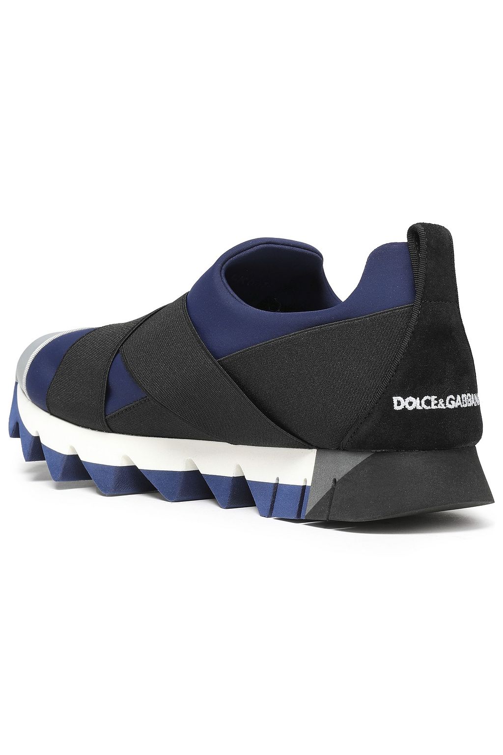 DOLCE&GABBANA Suede-trimmed neoprene slip-on sneakers