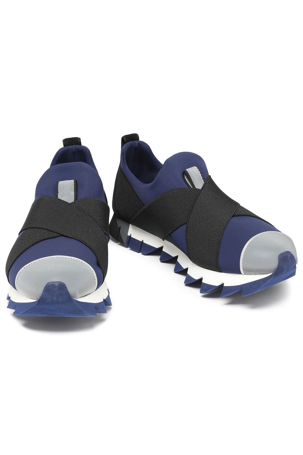 DOLCE&GABBANA Suede-trimmed neoprene slip-on sneakers