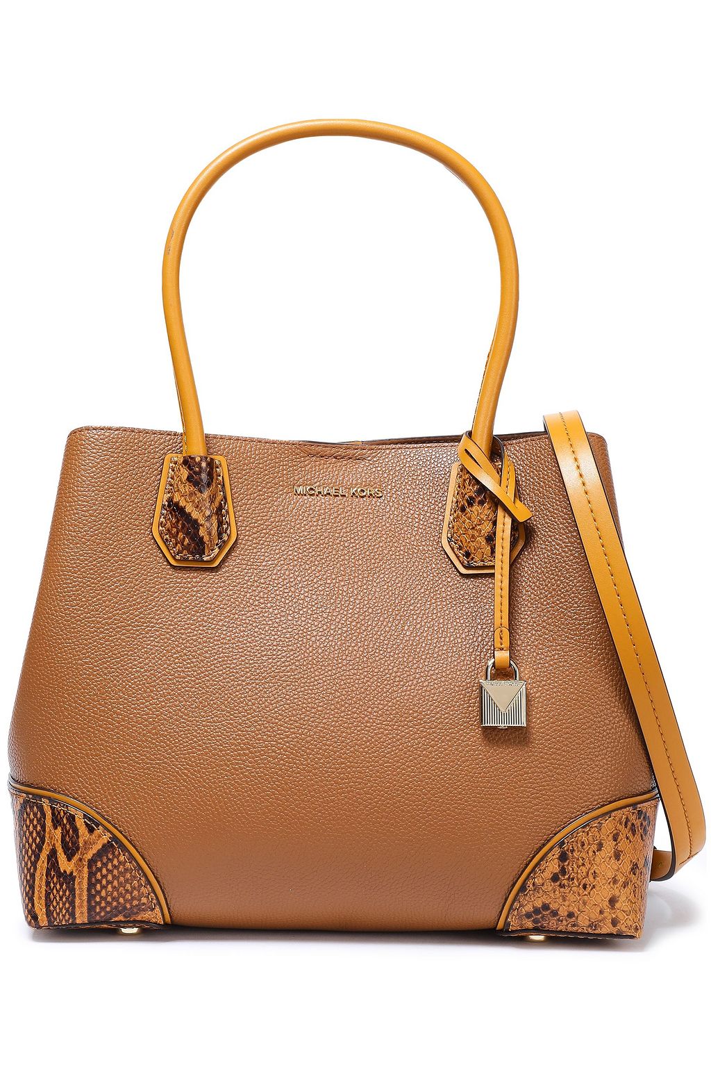 michael kors python tote orange