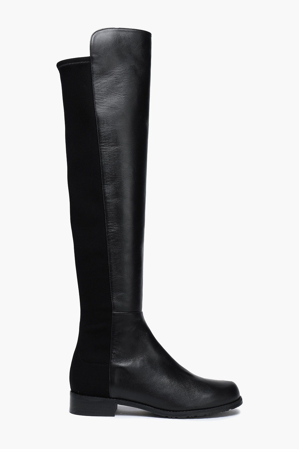 Microstretch and leather over-the-knee boots