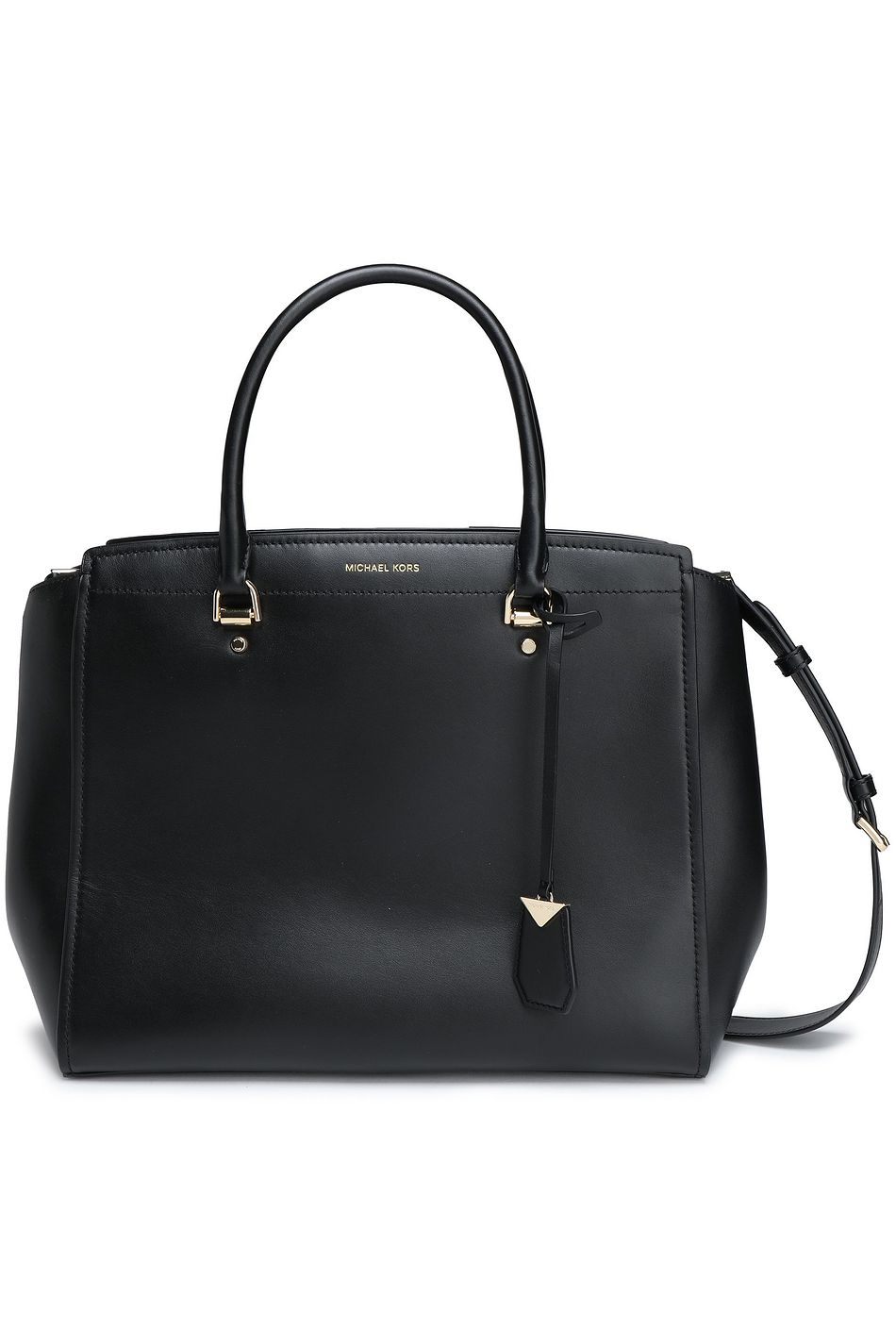 michael kors black leather tote