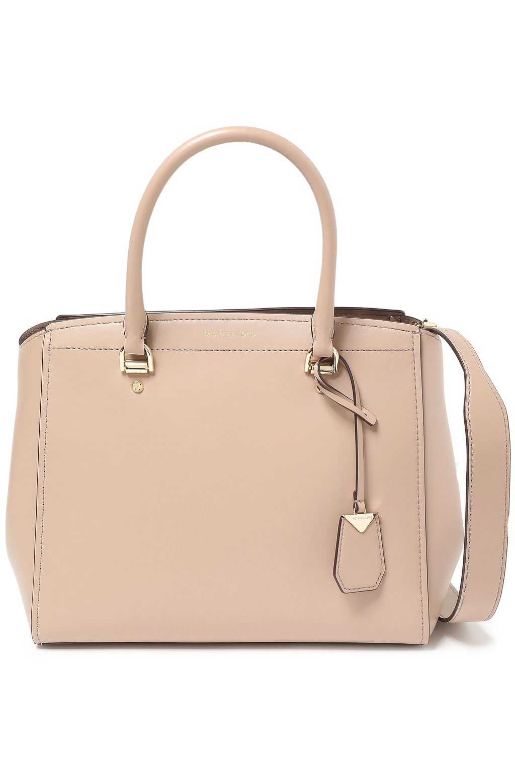 taupe leather tote bag