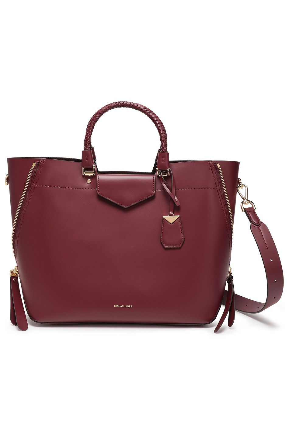 burgundy michael kors tote
