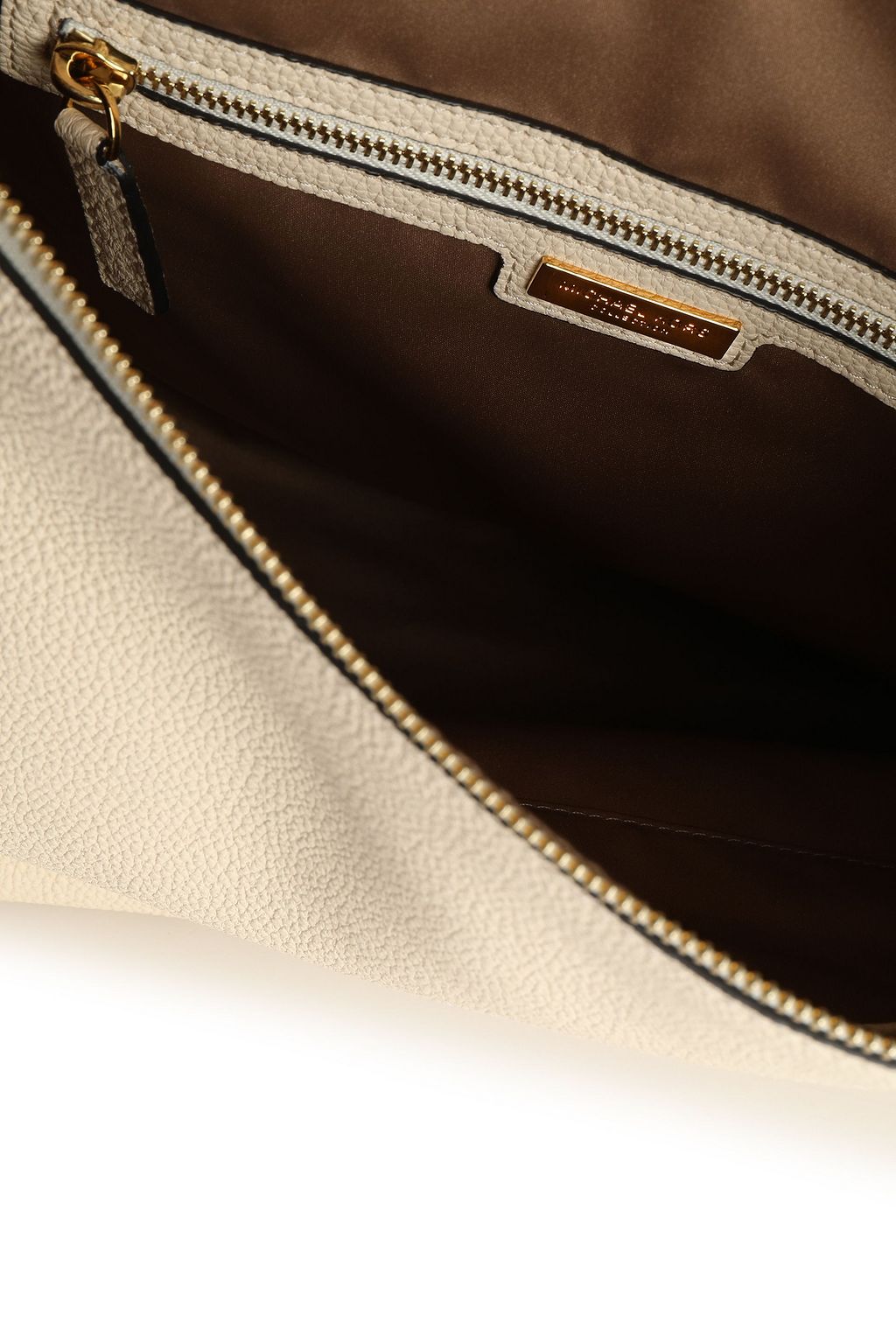 MICHAEL KORS COLLECTION Braid-trimmed textured-leather shoulder bag