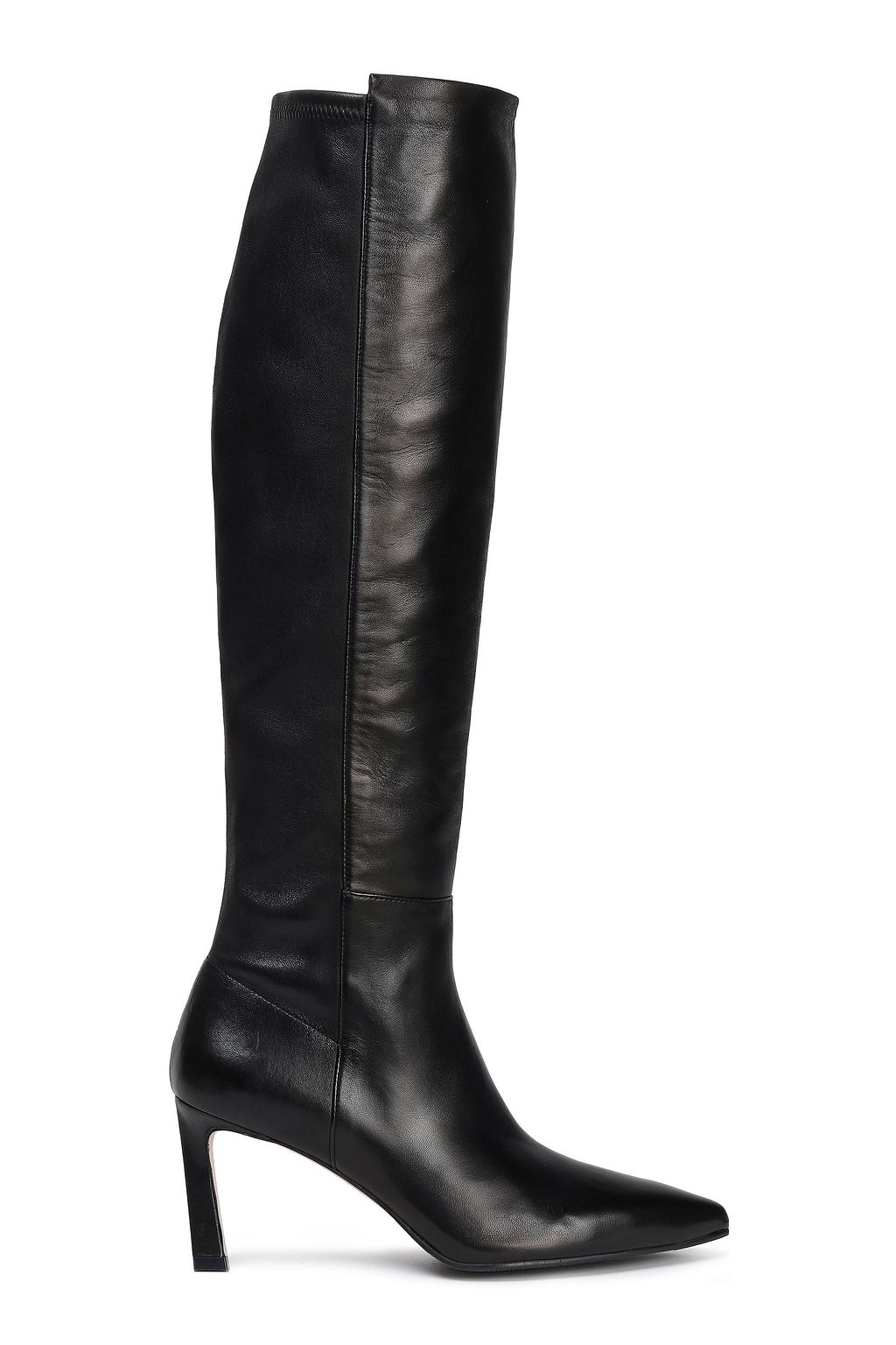 black stretch leather boots