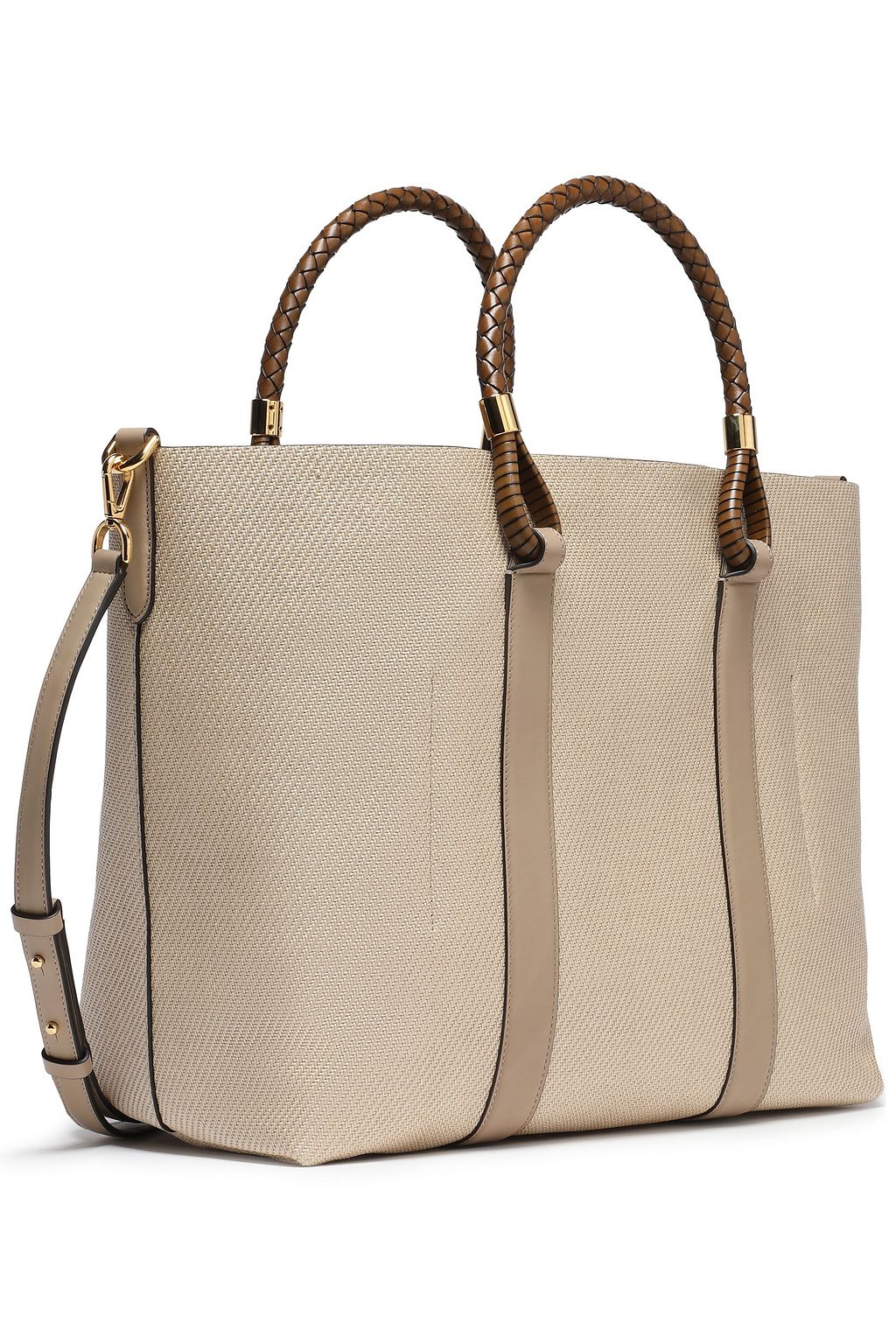 MICHAEL KORS COLLECTION Leather-trimmed woven tote