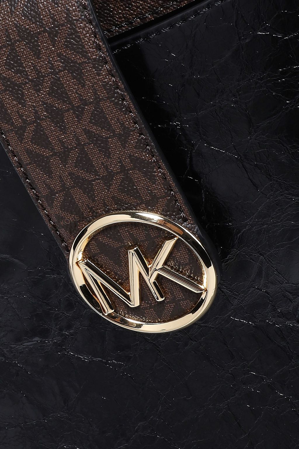 MICHAEL MICHAEL KORS Cracked and printed textured-leather shoulder bag