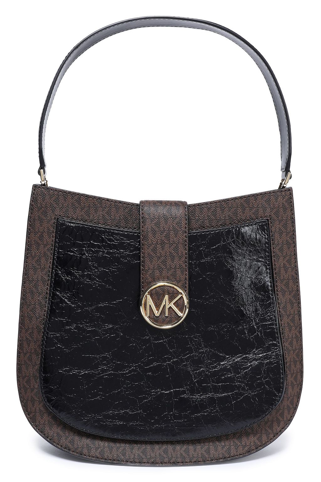 MICHAEL MICHAEL KORS Cracked and printed textured-leather shoulder bag
