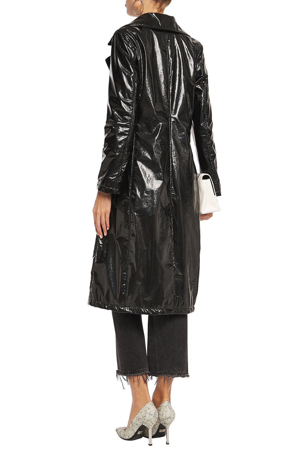 AINEA Cracked-vinyl trench coat