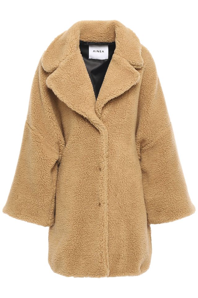Camel Oversized faux shearling coat Sale up to 70 off THE