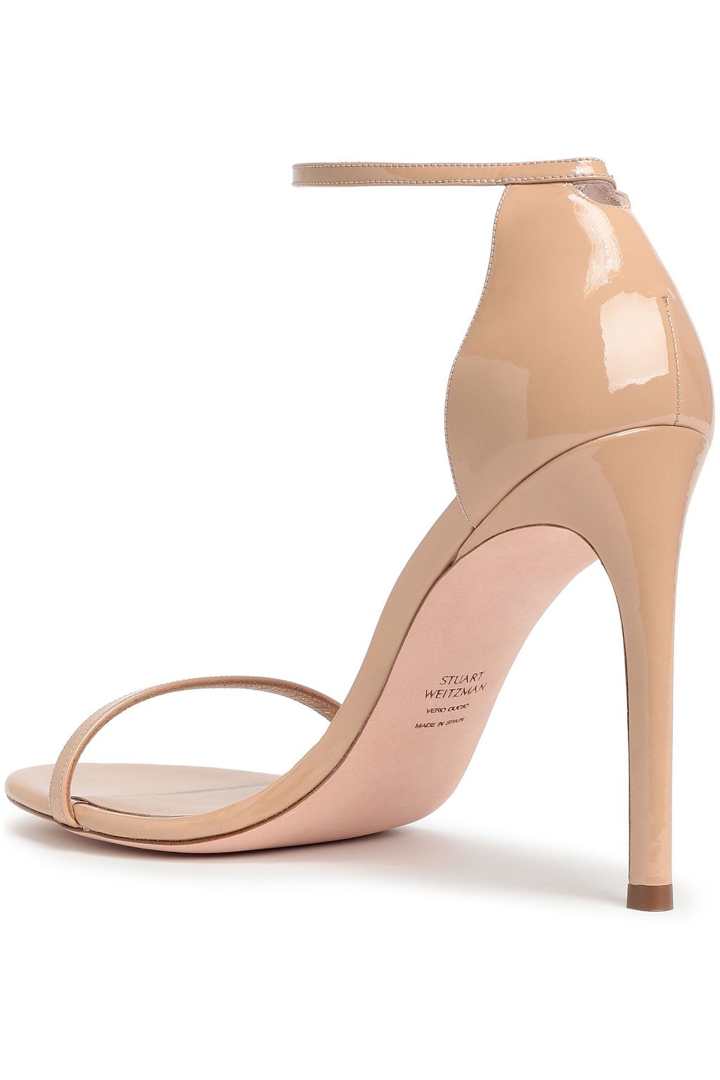 STUART WEITZMAN Embellished metallic leather sandals