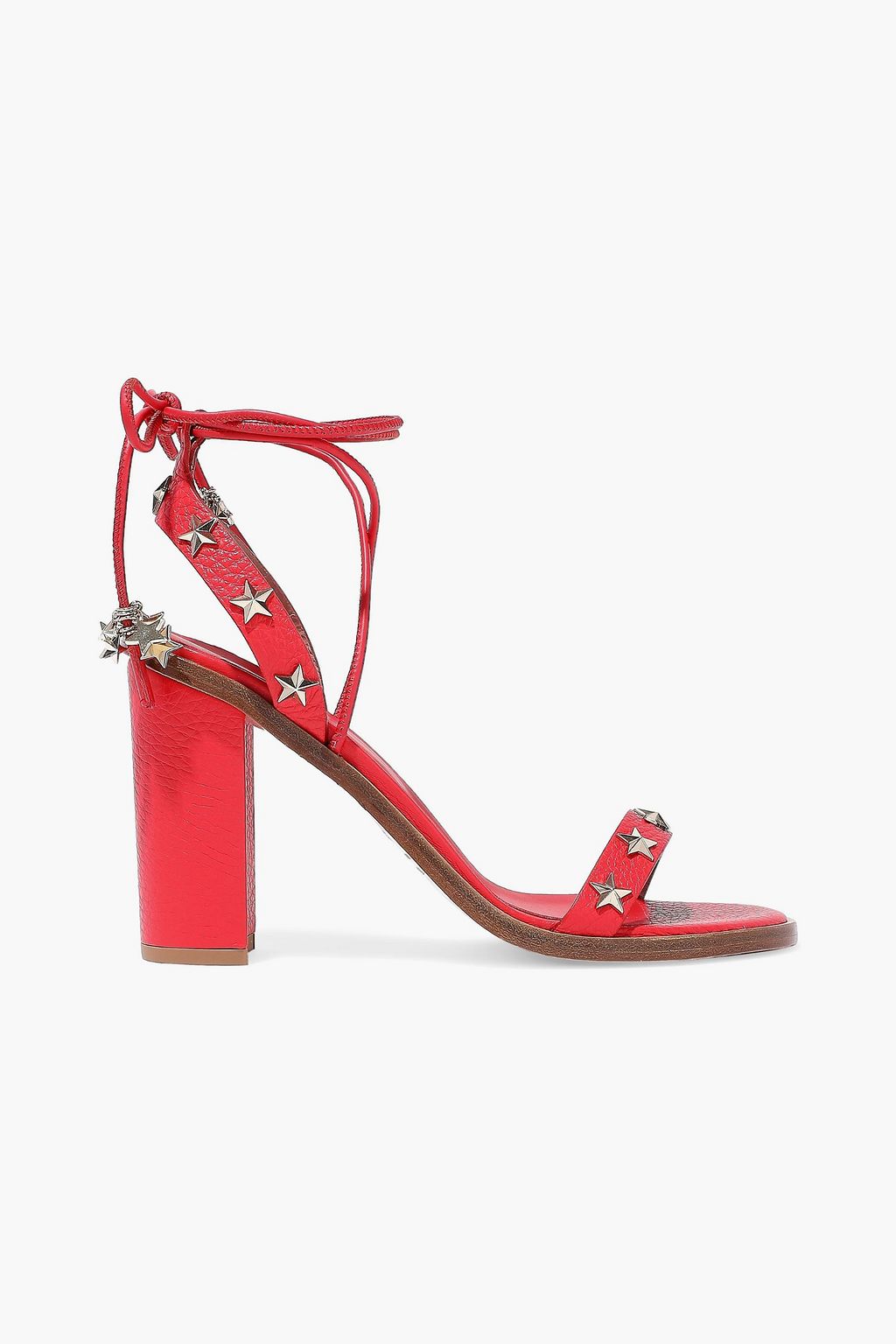 red studded sandals