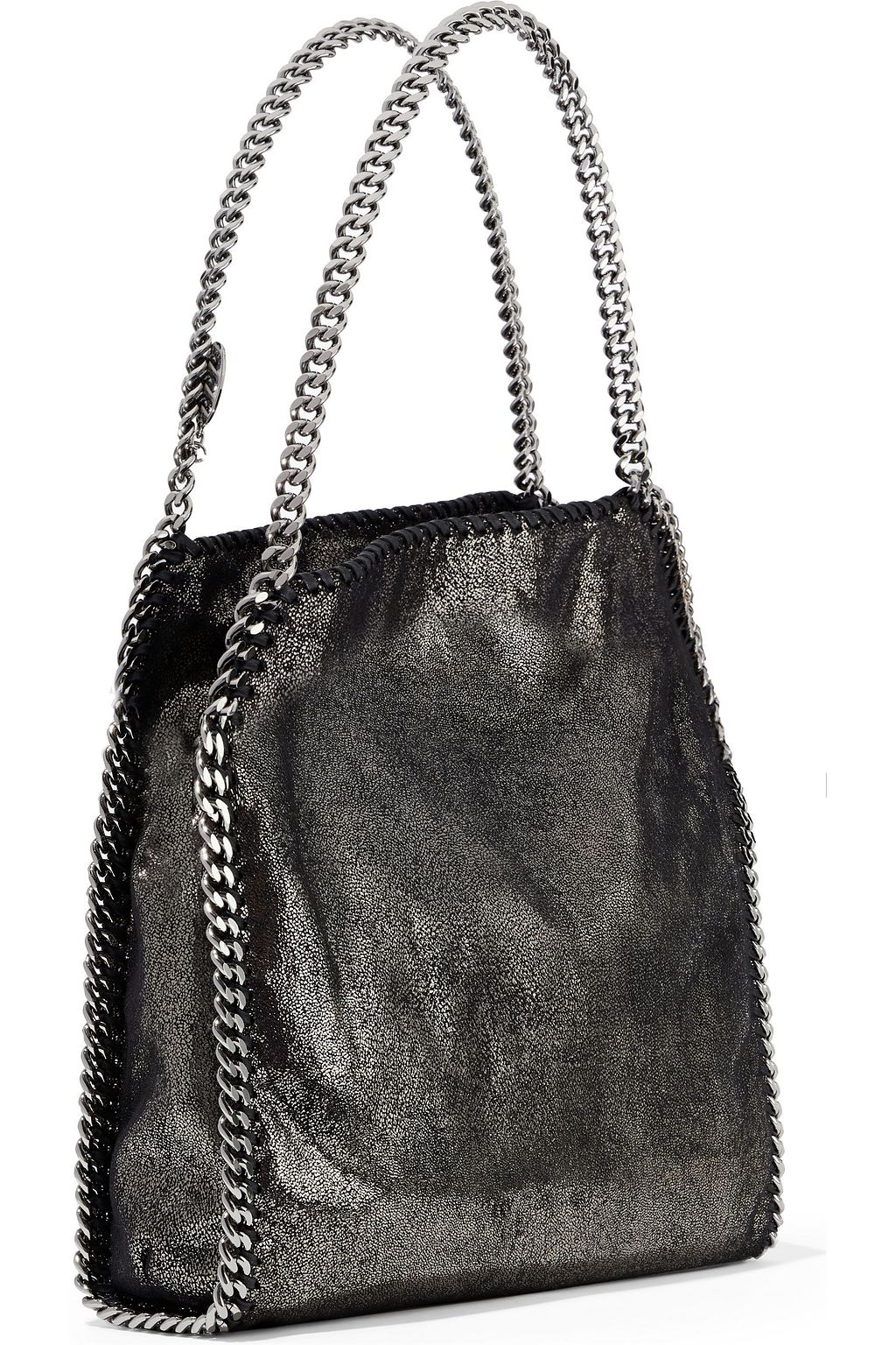 STELLA MCCARTNEY Falabella metallic faux brushed-leather tote