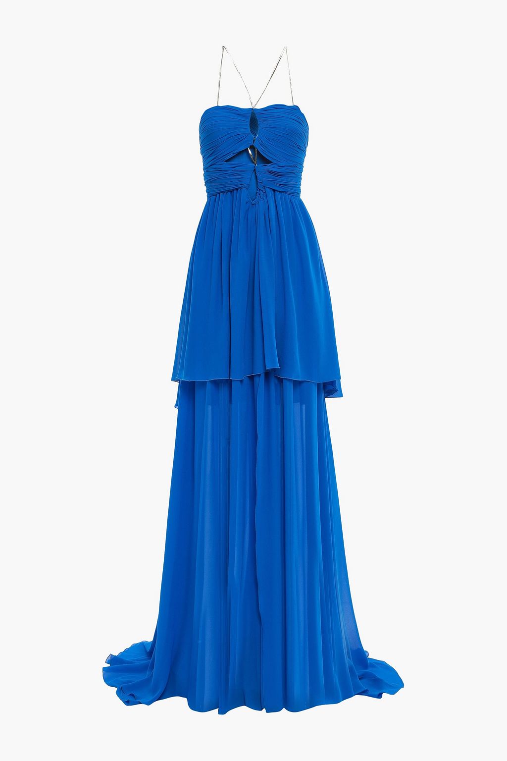 blue georgette gown