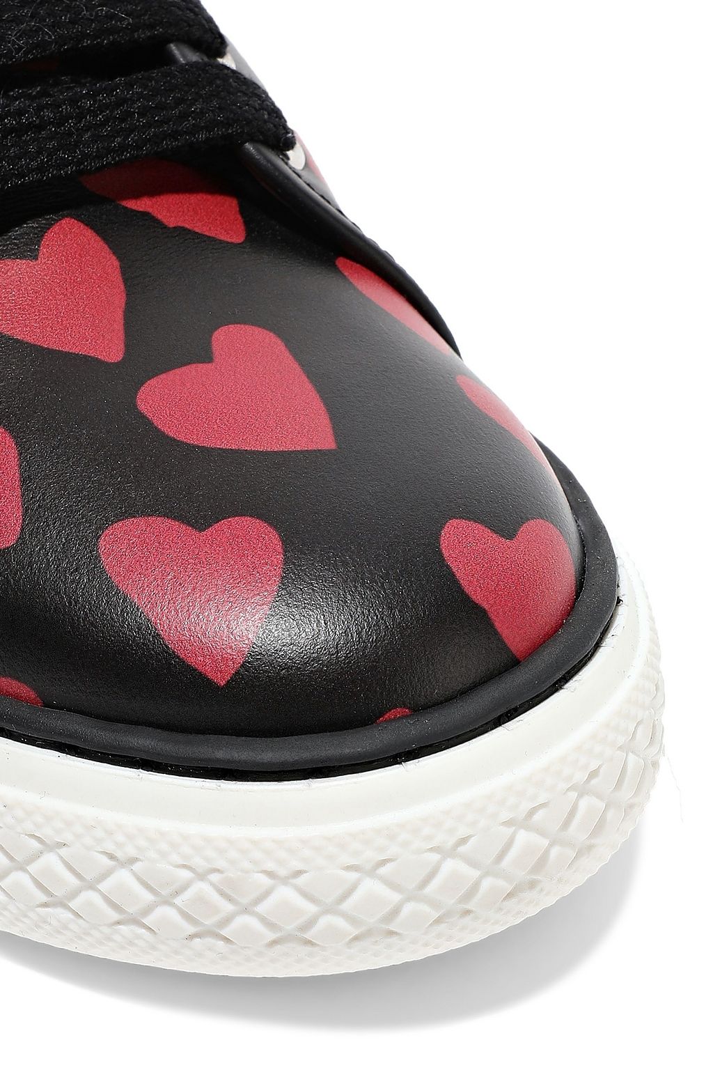 RED(V) Printed leather sneakers