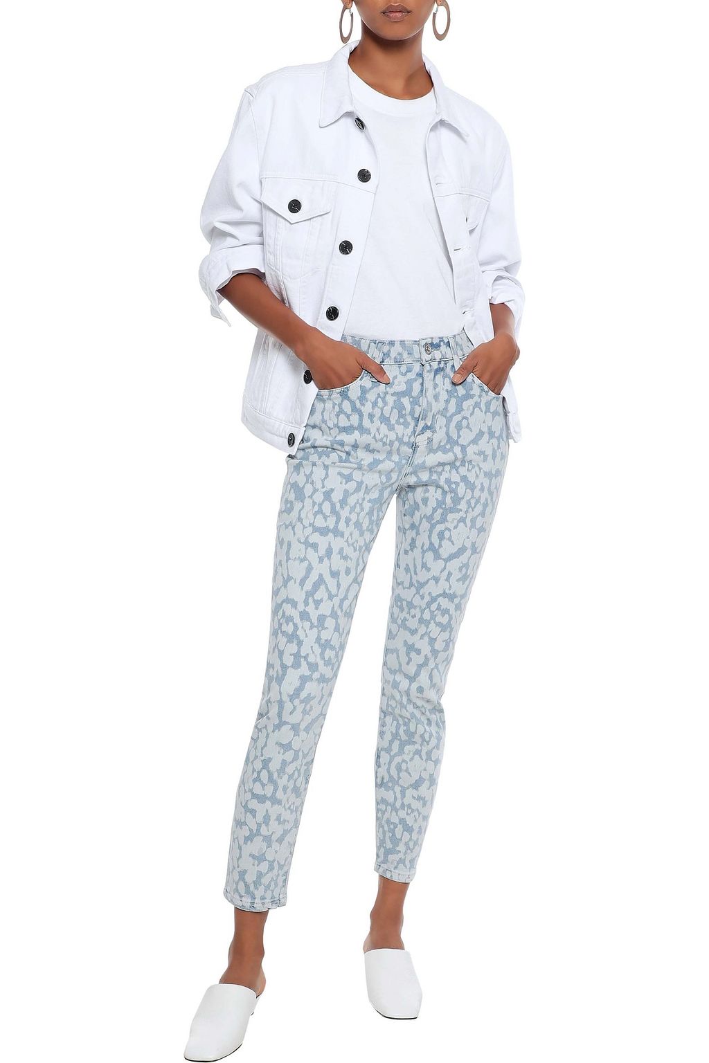 CURRENT/ELLIOTT The Stiletto cropped bleached high-rise skinny jeans
