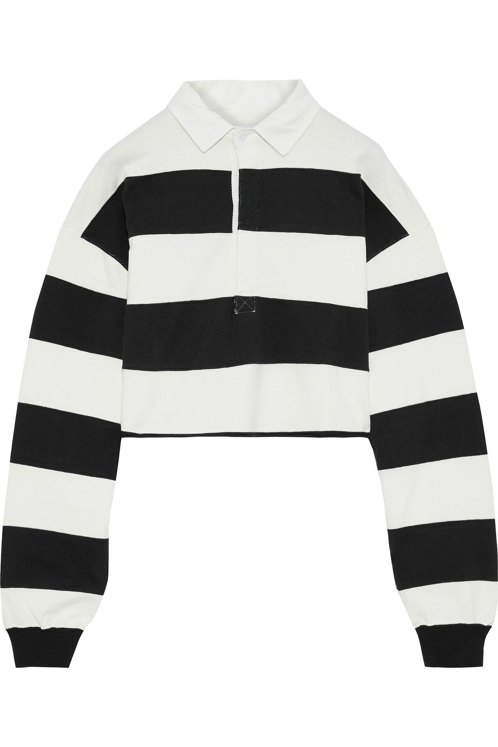 cropped striped polo