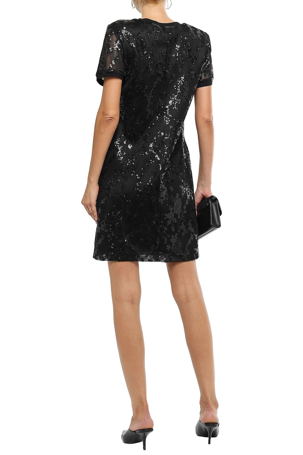 DKNY Sequin-embellished tulle mini dress