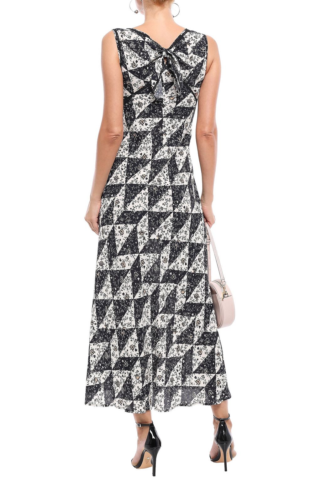 ALEXACHUNG Lace-trimmed printed crepe de chine maxi dress