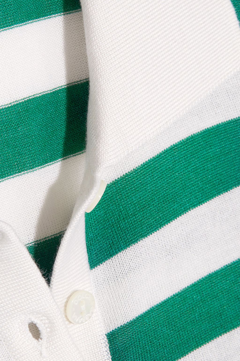 DOLCE&GABBANA Striped cashmere and silk-blend polo shirt