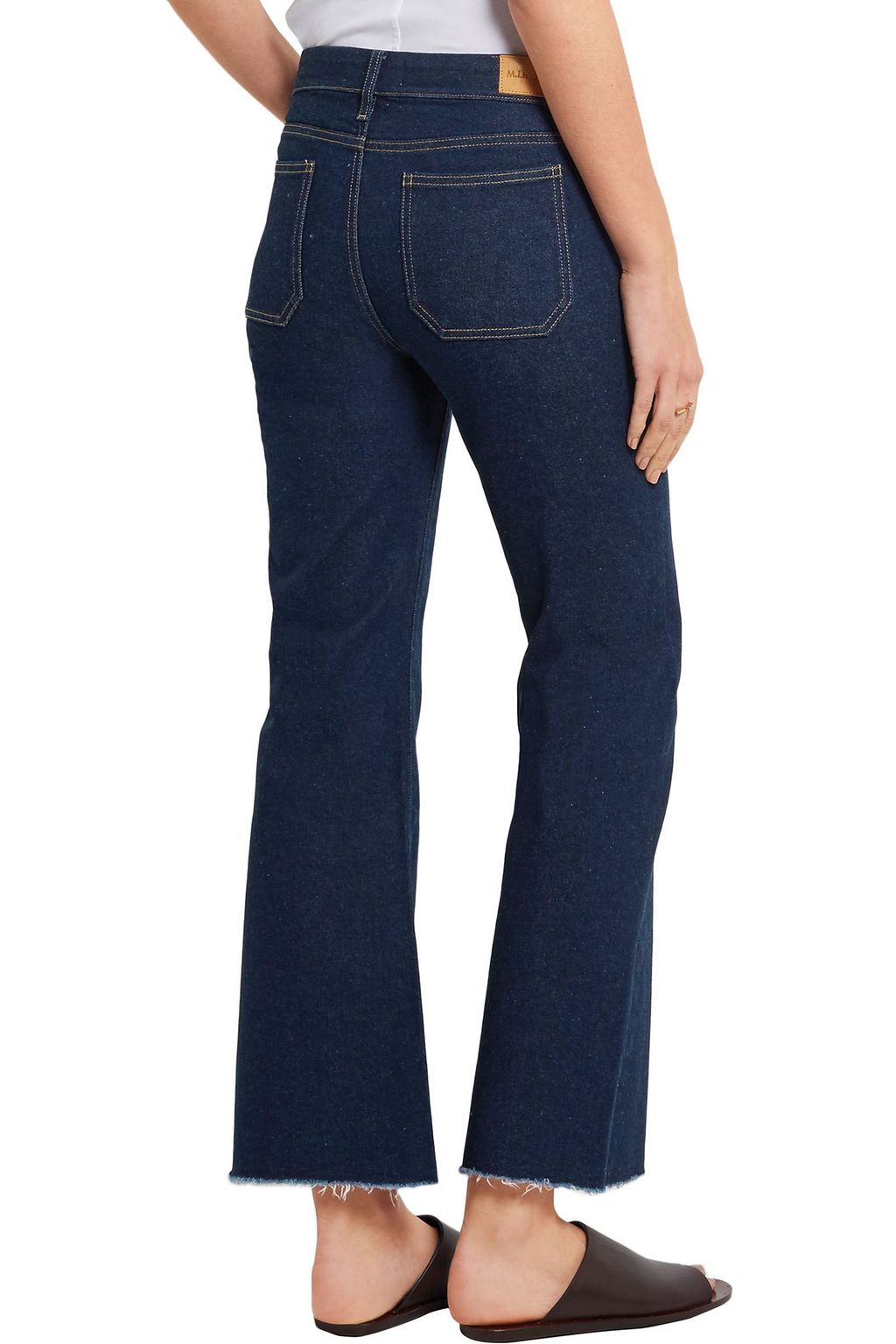 M.I.H JEANS Frayed mid-rise kick-flare jeans