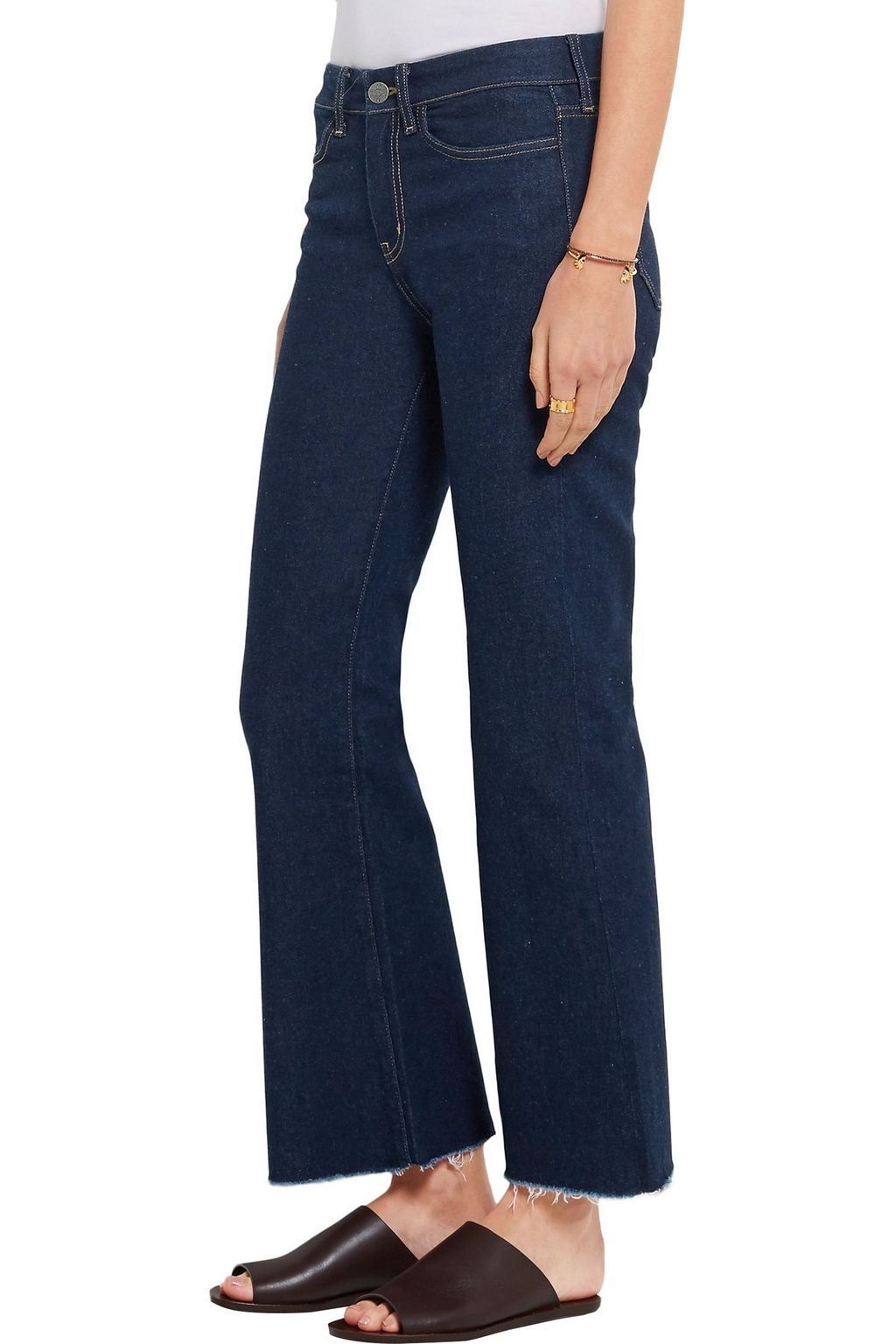 M.I.H JEANS Frayed mid-rise kick-flare jeans