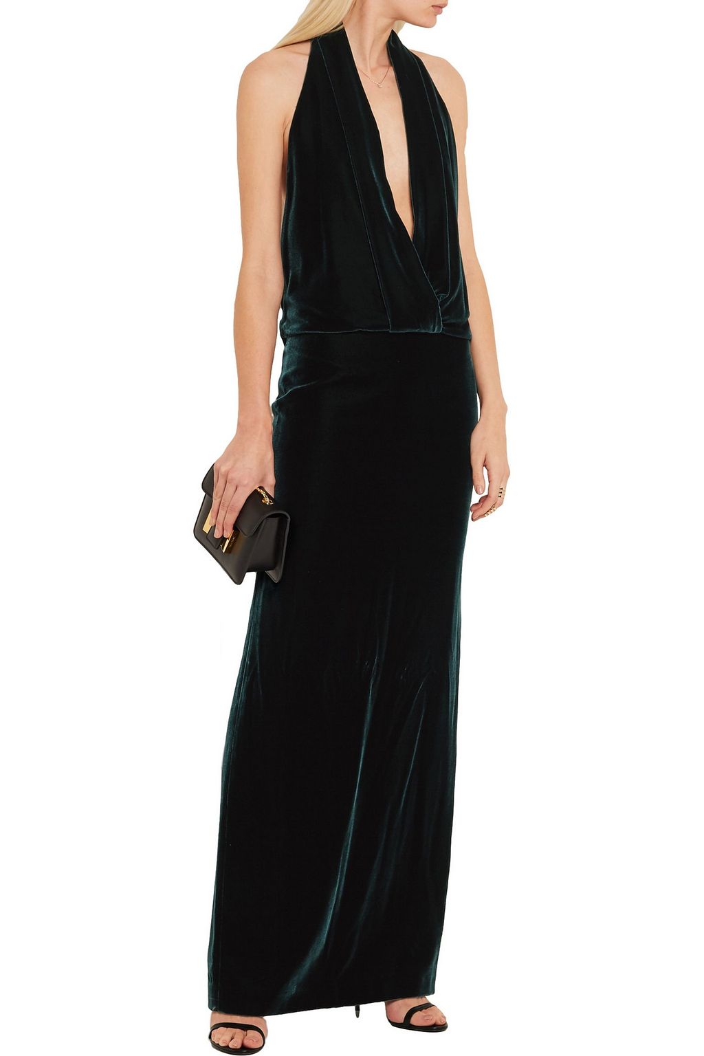 TOM FORD Backless velvet halterneck gown