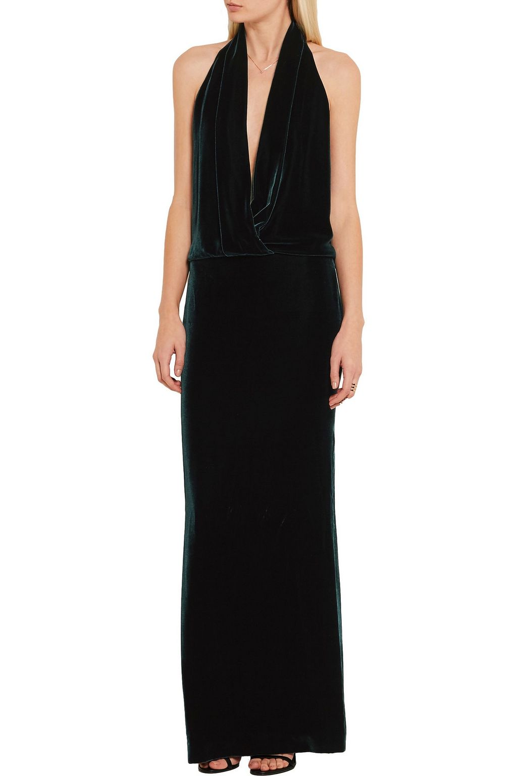 TOM FORD Backless velvet halterneck gown