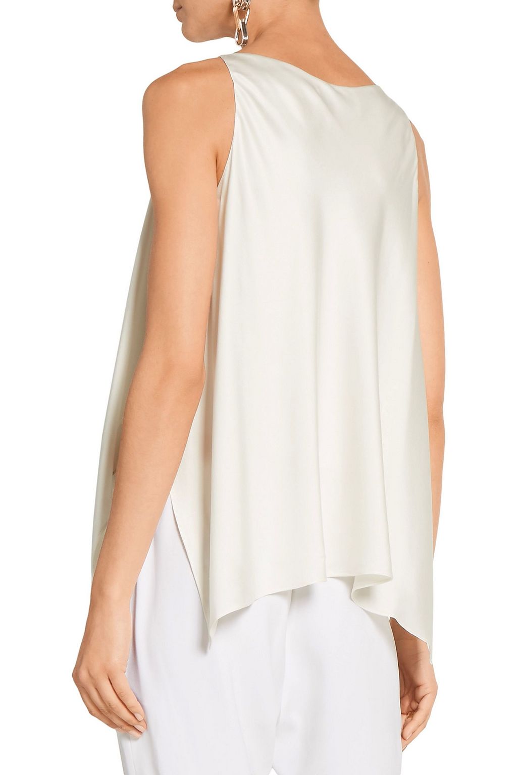 ELIZABETH AND JAMES Shelley asymmetric washed-silk tank