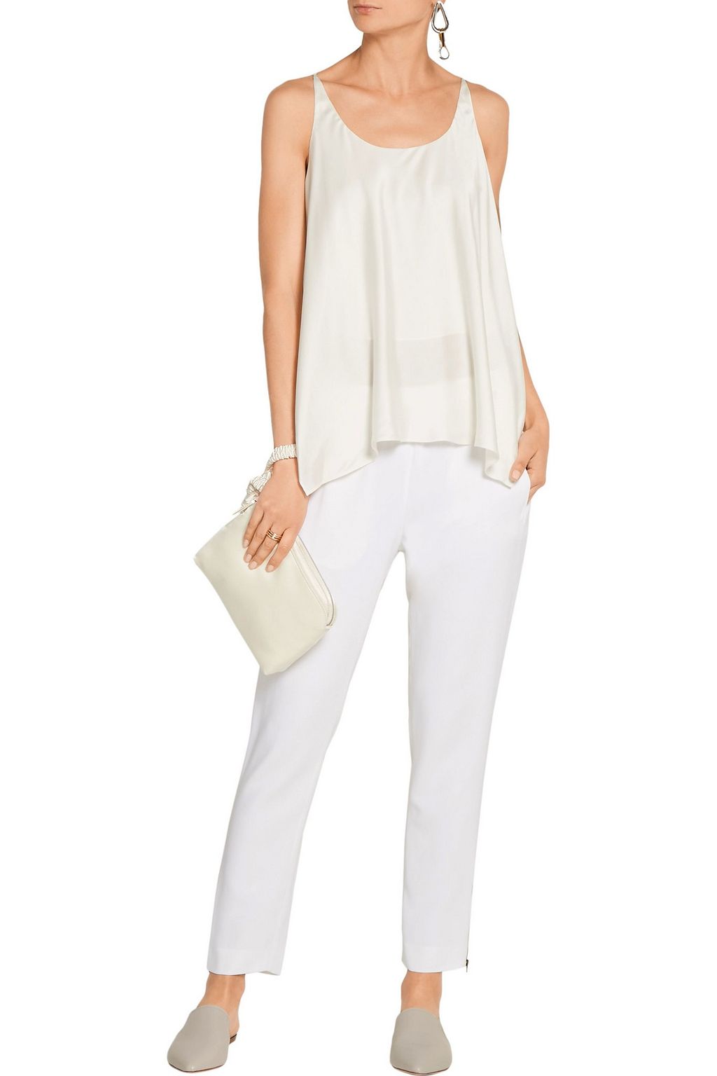 ELIZABETH AND JAMES Shelley asymmetric washed-silk tank
