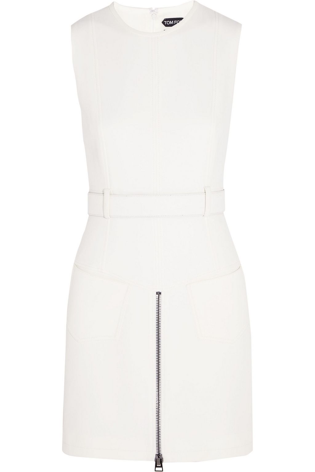 white leather mini dress