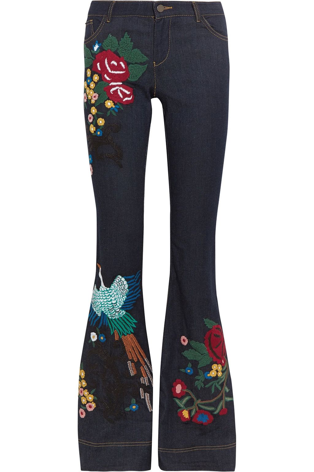 alice and olivia embroidered jeans