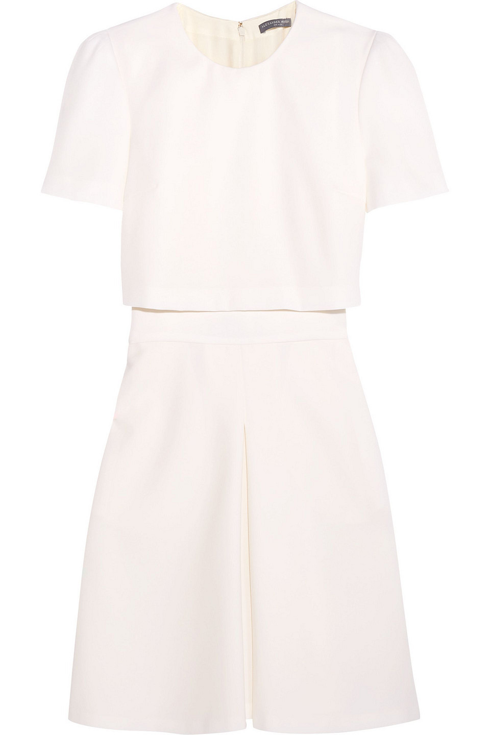mcqueen - layered wool-crepe mini dress - white - it 44