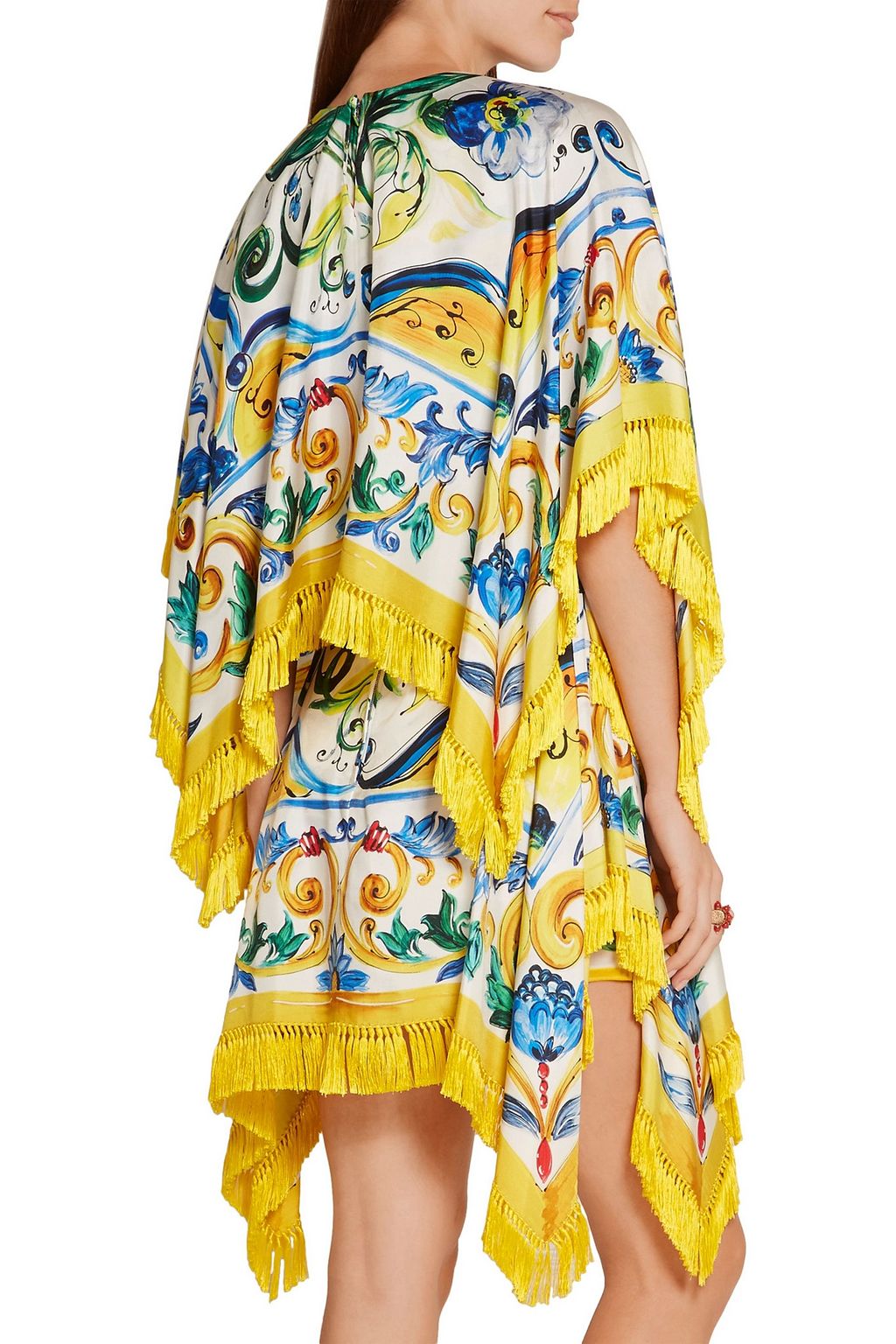 DOLCE&GABBANA プリント ストレッチ シルク混ツイル ミニワンピース