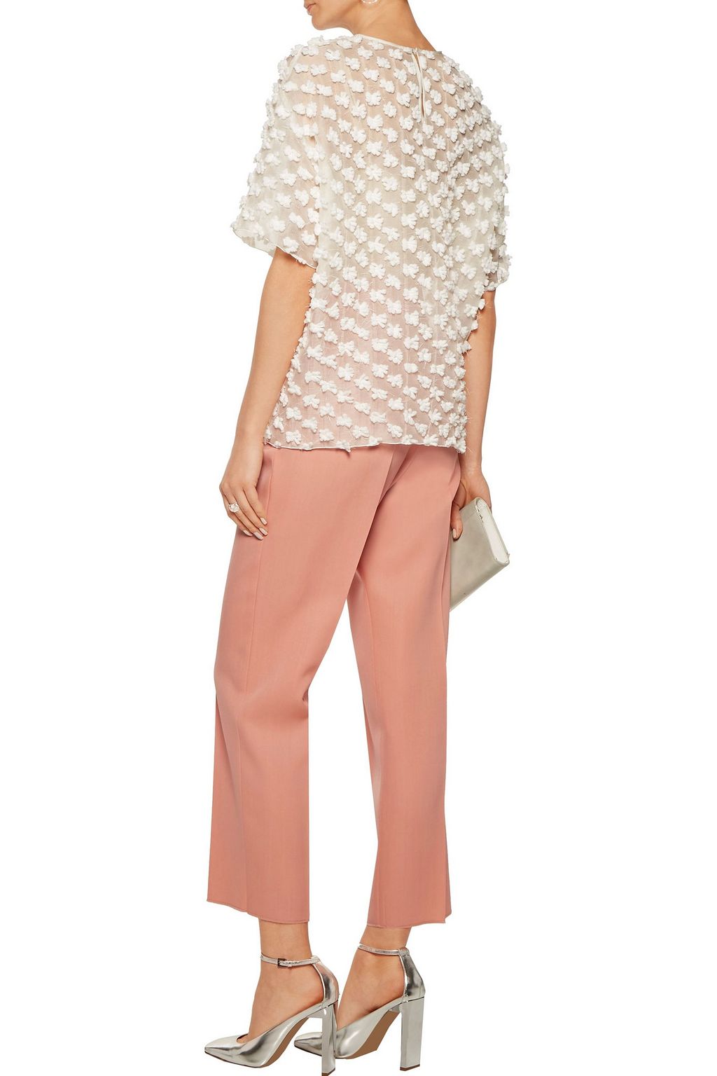 ROCHAS Cropped wool-twill straight-leg pants