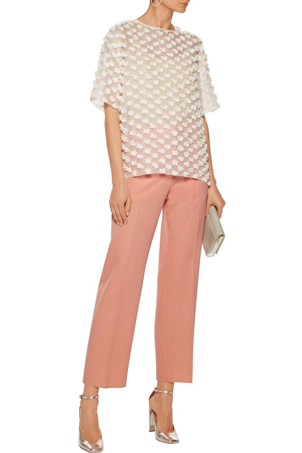 ROCHAS Cropped wool-twill straight-leg pants