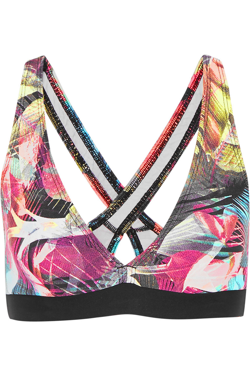I Am Proud printed stretch-jersey sports bra