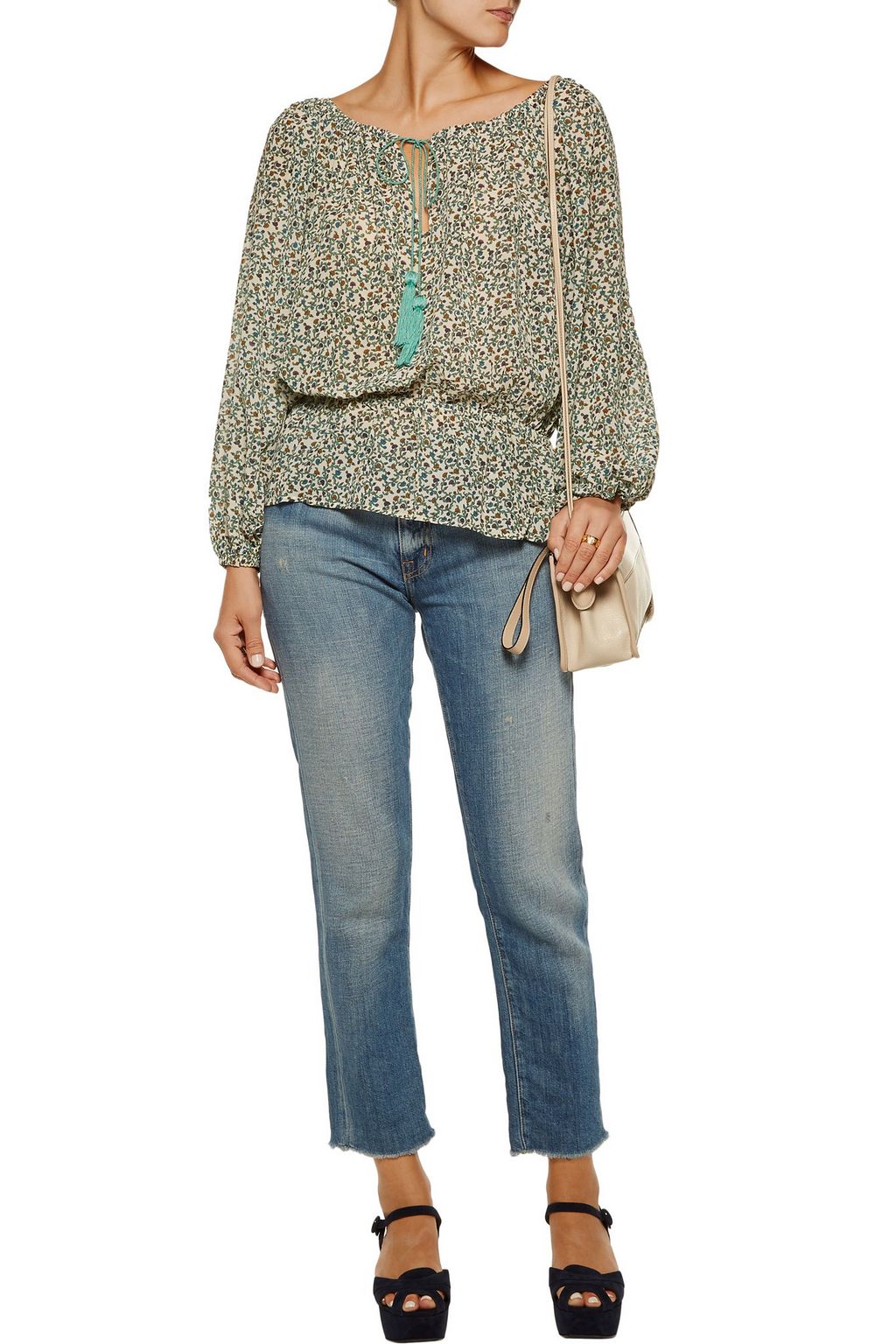 TALITHA Gia floral-print silk-chiffon blouse