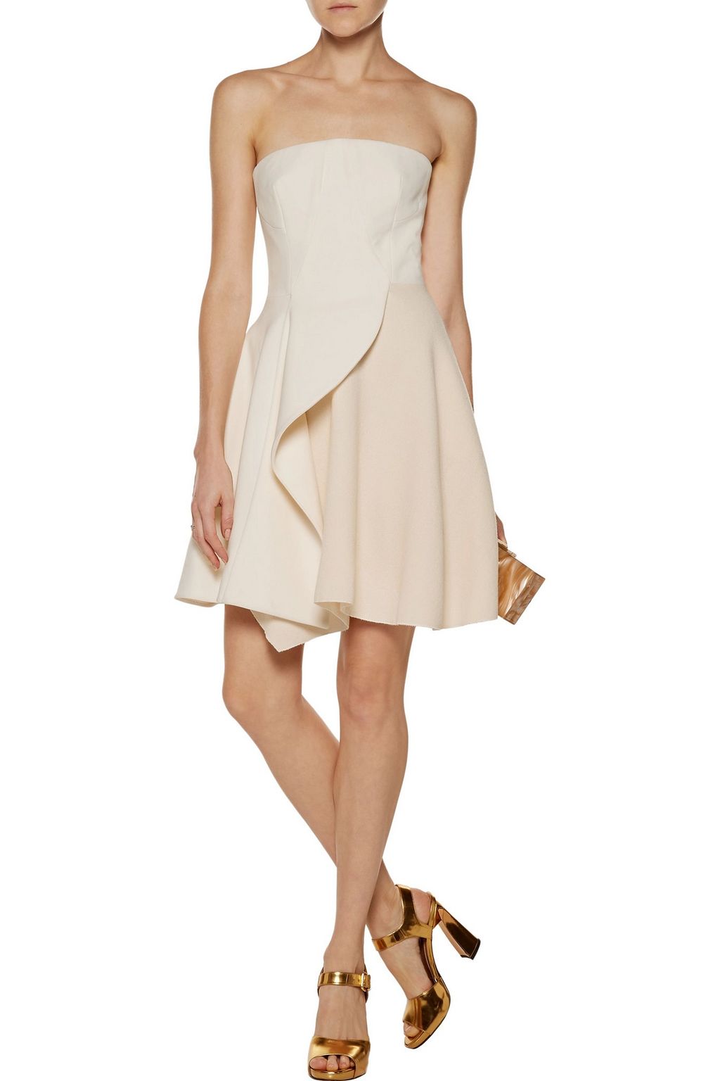 STELLA MCCARTNEY Marcy ruffled wool-blend crepe mini dress