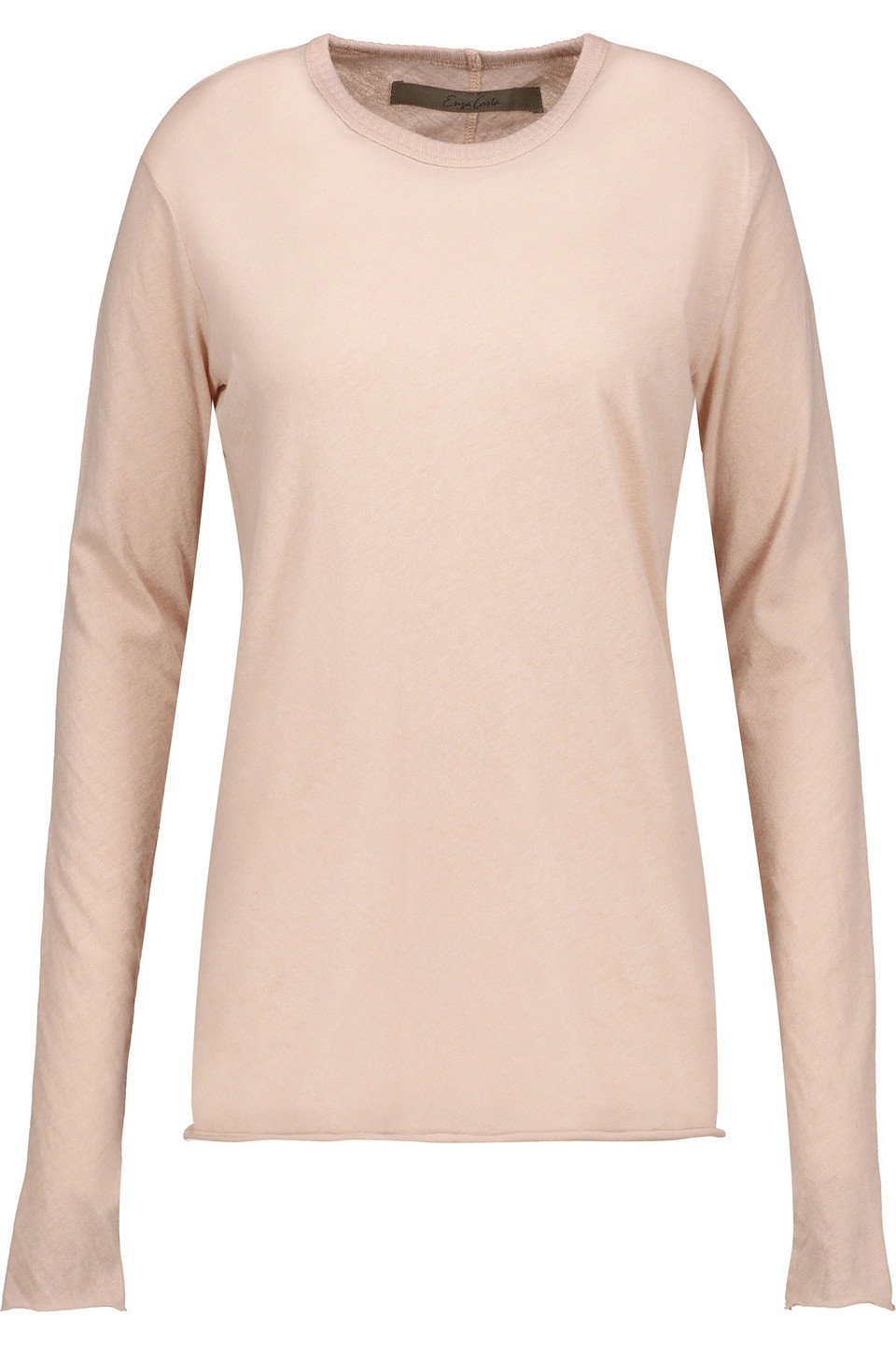 enza costa - cotton and cashmere-blend sweater - neutral - s