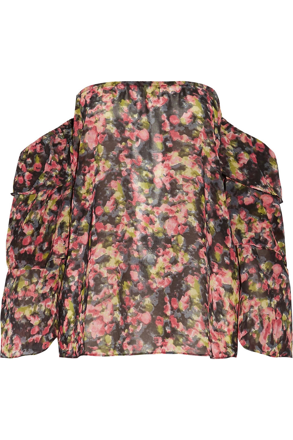 walter baker - patrick off-the-shoulder printed georgette top - pink - s