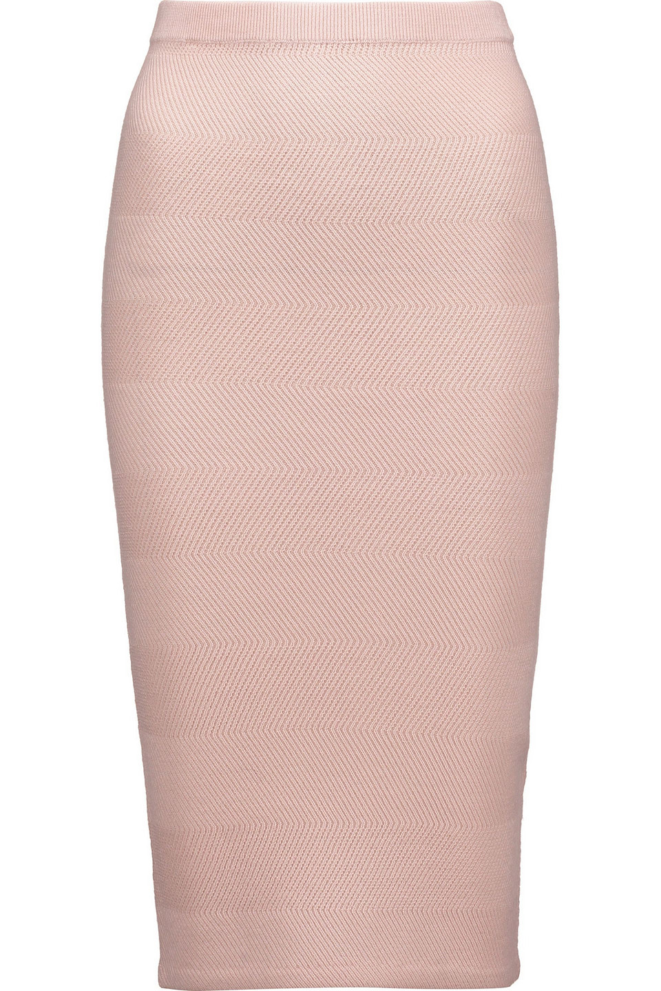 alice olivia - morena herringbone wool skirt - pink - xs