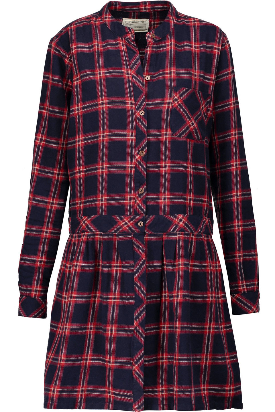 current/elliott - the school girl cotton-flannel mini dress - red - 2