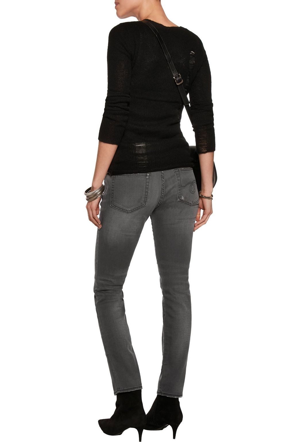 R13 Kate mid-rise distressed skinny jeans