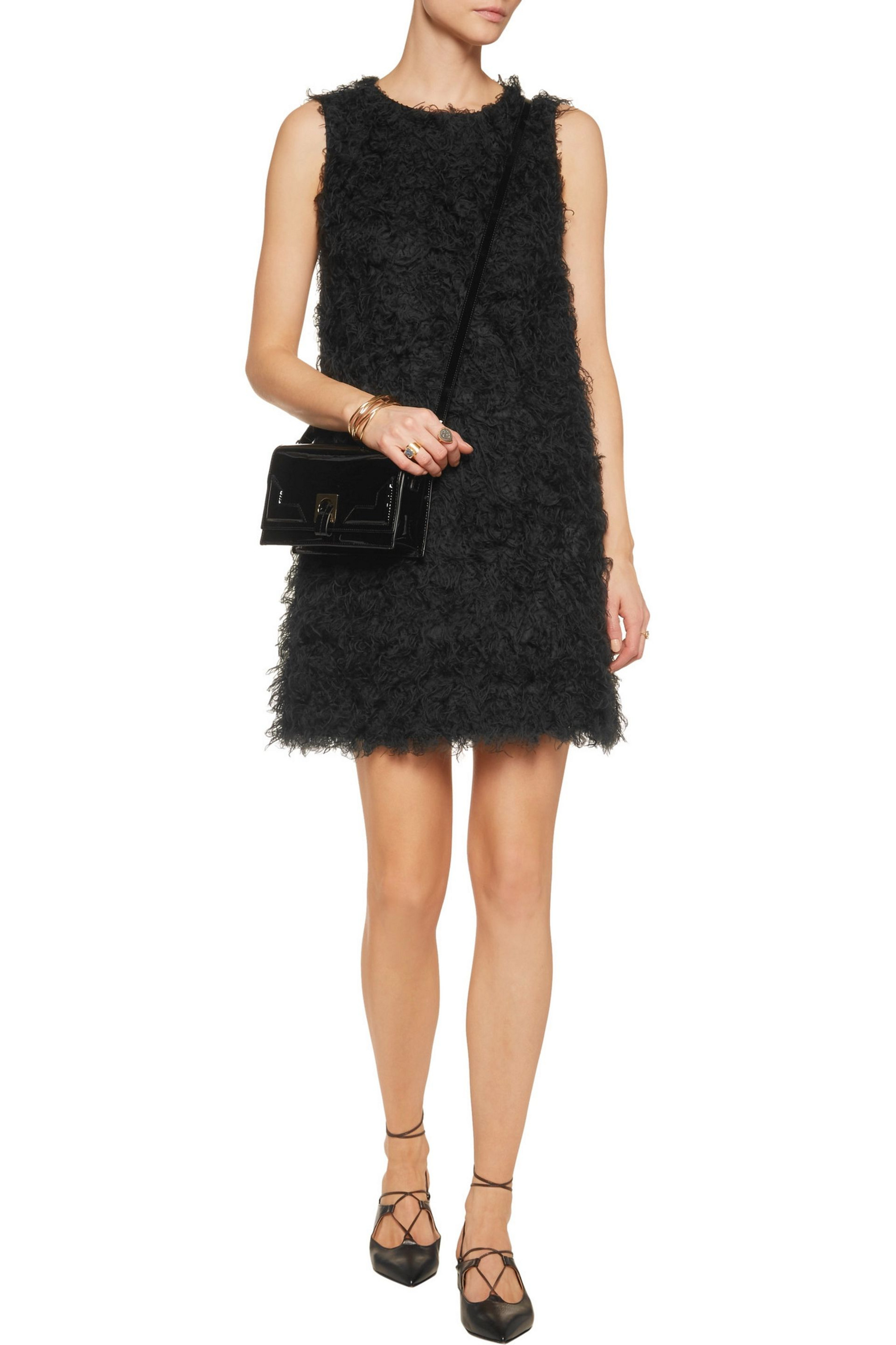 REDValentino Faux shearling mini dress