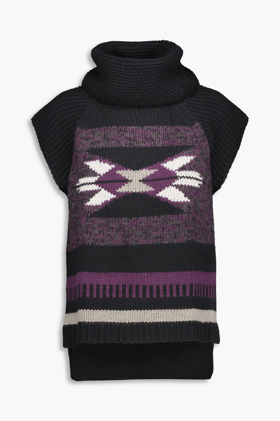 Navajo intarsia-knit turtleneck sweater