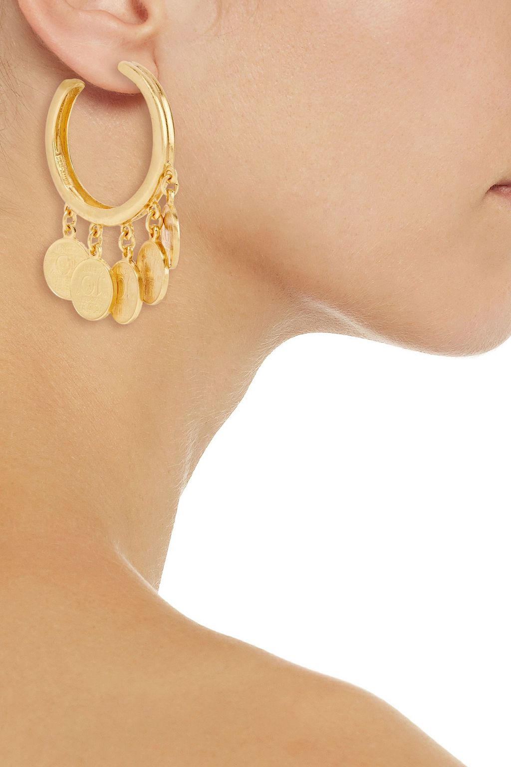 BEN-AMUN Gold-tone hoop earrings