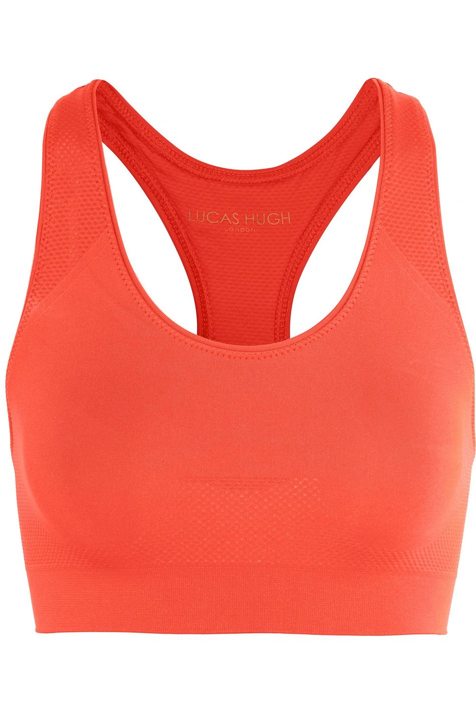 bright orange sports bra