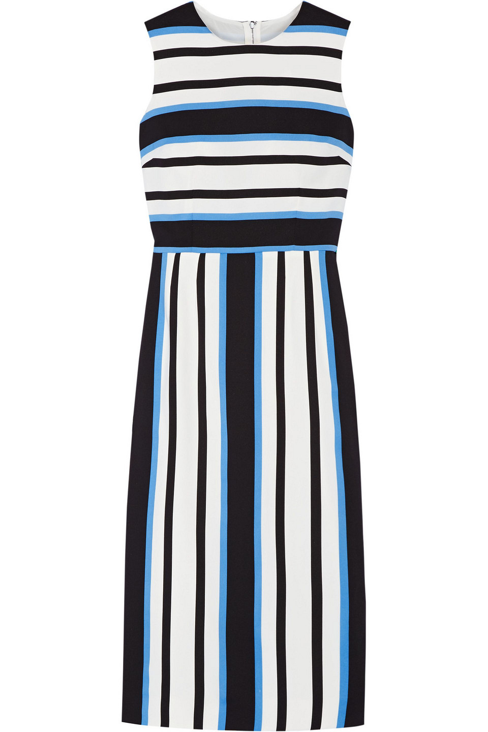 dolce&gabbana - striped stretch-silk midi dress - blue - it 40