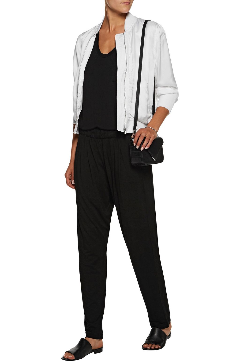 ENZA COSTA Easy pleated stretch-jersey track pants
